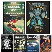 1 件绿洲乐队海报热门音乐海报专辑帆布印刷海报墙壁艺术装饰黑白适用于家庭客厅装饰无框 - 彩色 - 查看 3
