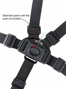5-Point Baby Stroller Harness, Universal Strap For Baby Highchair And Infant Car Seat - Black - View 3