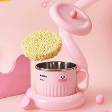 1 pieza Tazón de ramen con tapa y asa, lindo recipiente personal para almuerzo en la oficina, tazón de alta calidad para dormitorio estudiantil, regalo de Navidad - multicolor - Ver 7