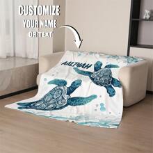 1pc Personalized Monogrammed Blanket, Custom Text Blanket, Holiday Gift, Pet Blanket, Blanket Gift, Family Photo, Pet Photo, Couple Photo Custom, Mother's Day, Father's Day, Gift For Mom/Dad