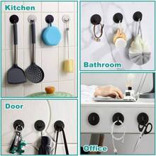 Móc treo tường bằng thép không gỉ không cần khoan, móc treo khăn tắm có keo dán chắc chắn, móc treo chìa khóa treo tường phòng tắm, phụ kiện nhà bếp, giá treo quần áo, giá treo đồ chống gỉ, cửa vòi hoa sen, móc treo nhỏ không cần đinh chắc chắn - màu đen - Xem 4