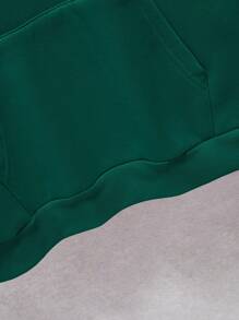 Customized Men's Christmas Print Fleece Funny Hoodie - Dark Green - View 5