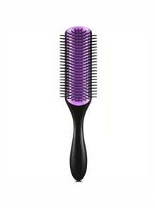 1pc/2pcs Classic Curling Hair Brush, 9 Rows For Thick Curly Hair, Wet Or Dry Hair, For Women And Men, Easy To Clean Hair Brush, For Styling, Detangling, Smooth, Blow Drying, Separating, Defining Curls, Travel Accessory,Hair Brush,Comb,Hair Tools,Hair Products And Accessories For Barber Salon Beauty Travel Essentials