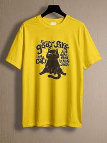 T-Shirt Cute Kitten Cat Shirt I Don't Need To Make Sense Meme REF 4217 FLUXO FX - 黃色 - 查看 1