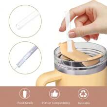 Set di cannucce riutilizzabili semi-trasparenti di diametro 9mm con 1 pennello in acciaio inossidabile, facili da pulire, compatibili con