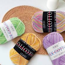 1pc 50g Yarn Skein, Suitable For DIY Scarves, Blankets, Dolls And Other Handcraft Knitting Projects, 80%  20% Acrylic Blend - Multicolor - View 3