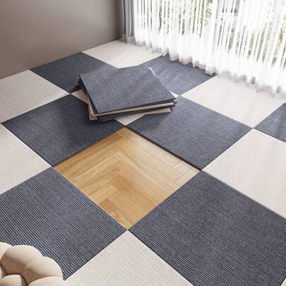 1/10 pezzi, 30cm*30cm, Tappetino per pavimento autoadesivo e incastrabile, realizzato in poliestere, tappetino antiscivolo per soggiorno, camera da letto, studio, casa e ufficio, anti-scivolo/anti-caduta/impermeabile/lavabile