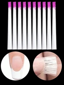 5/10/20/50 piezas Herramientas y accesorios para manicura francesa: formas de fibra de vidrio, gel, uñas acrílicas, extensión de seda, puntas de fibra para la construcción de uñas - Multicolor - Ver 4