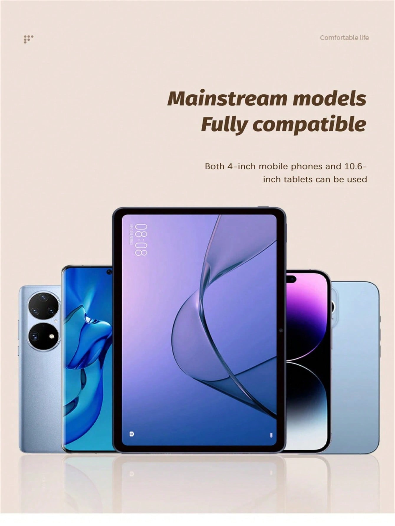 حامل لوحي قابل للتعديل بطول 100 سم بذراع مرنة للتث...