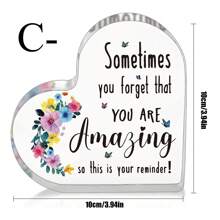 1 pieza Decoración de versículo bíblico de acrílico como regalo para mujeres, regalo inspirador con cita positiva, decoración de mesa para habitación, hogar, oficina - Multicolor - Ver 13