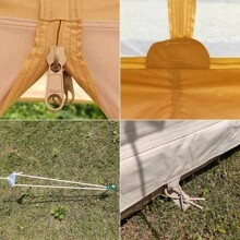 Outdoor Waterproof Glamping Yurt Oxford Canvas Bell Tent 4m/5m Tent For Event Wedding Party - Beige - View 6