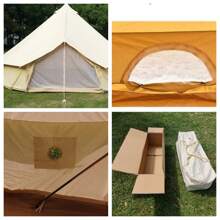 Outdoor Waterproof Glamping Yurt Oxford Canvas Bell Tent 4m/5m Tent For Event Wedding Party - Beige - View 9
