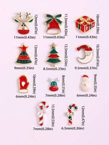 Christmas Tree Nail Art Jewelry 10 Pieces Bow Gift Box Snowman Elk Bell Moon Nail Art Jewelry 3D Jewelry Japanese And Korean Alloy Jewelry Jesus Cane Gloves Nail Art Jewelry Nail Art Jewelry Nail Art Jewelry Professional Nail Art Jewelry Nail Art Jewelry DIY Personalized Nail Art Suitable For Home Nail Art Nail Art Jewelry - Multicolor - View 3