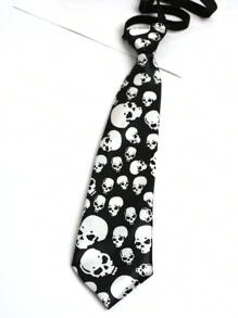 1pc Skull Street Casual Cute Polyester Skull Head Hairband Elastic Band, Suitable For All Seasons - Multicolor - View 5