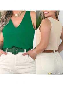 Women Tank Tops & Camis - 綠色 - 查看 3
