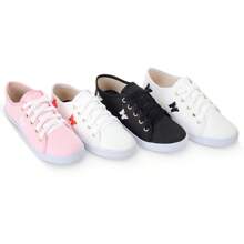 Women's Casual Fashion Sneakers Butterfly Black And White - 白色 - 查看 3