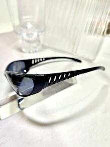 1pc Silver Metal Full Rim Retro Futuristic Hollow Sidearm Design Breathable Frame Casual Bohemian Punk Square Classic Unisex Fashion Glasses Beach Accessories Glasses Shades Looks Street Style And Suit For Sweater Jacket Sweatshirt Hoodie Leather Pants And Cargo Pants For Summer Beach Vacation,Outdoor,Travel - Multicolor - View 13