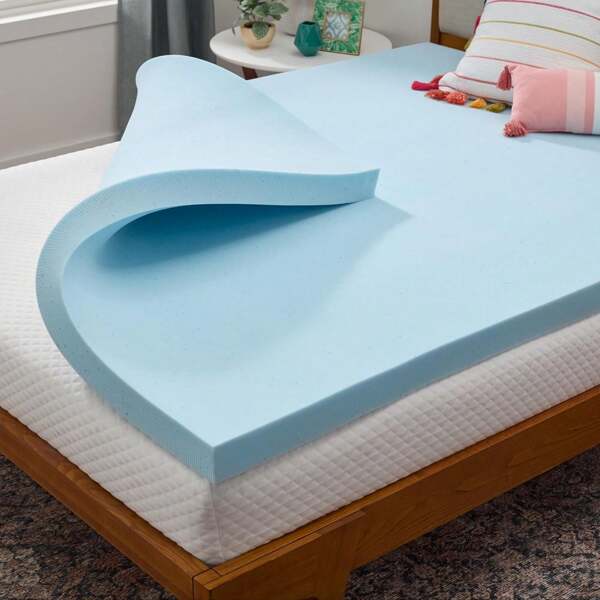 Mattress Topper Full, 3 Inch Gel Memory Foam Bed Topper For Full Size Bed, CertiPUR-US Certified, Blue