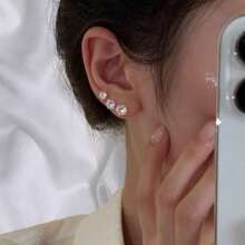 12 Pairs Sparkling Decor Stud Earrings Set Simple Elegant Style Jewelry Delicate Gift For Women