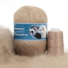 50+20g Long Plush Angola Cashmere Yarn Soft Anti-Pilling Wool Crochet Yarns Fine Crochet Knitting Yarn 1 Skein 340 M 70g Diy Knit - Multicolor - View 27