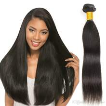 人发束 直发束 巴西直发人发束 未加工处女发束 1 束 人发原始雷米发束 特价 天然黑色 - Natural Black - 查看 2