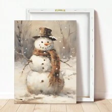 1pc. Płótno Ścienne Sztuka Łatwa Do Powieszenia Uroczy Zimowy Bałwan Sztuka Wydruk, Vintage Bałwan Wydruk, Vintage Zimowy Wydruk, Rustykalna Sztuka Ścienna Bożonarodzeniowa, Sezonowa Dekoracja Ścienna, Dekoracja Bożonarodzeniowa Sztuka Ścienna, Plakaty Dekoracji Bożonarodzeniowej Do Dekoracji Pokoju, Najlepsze Prezenty Bożonarodzeniowe - Wielokolorowe - Zobacz 9