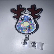 1 件，圣诞节，流沙徽章卷轴，圣诞老人，圣诞树，圣诞袜，麋鹿，雪花，伸缩徽章扣，身份证扣，送给护士、医生、教师、学生的圣诞礼物 - 彩色 - 查看 14