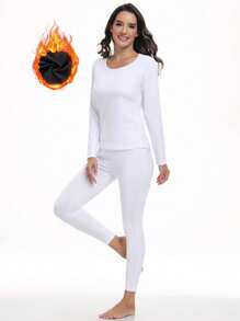 ZUTY Thermounterwäsche-Set für Damen, lange Unterhosen mit Thermofutter, weiche Basis-Schicht für kaltes Wetter, warme Winterschlafanzug-Oberbekleidung