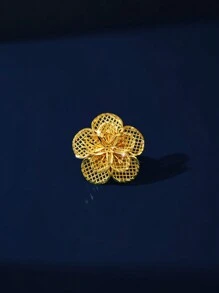 Anillo de diseño cuadrado elegante y de lujo chapado en oro de 18 quilates, de diseño retro y de alta gama, para mujer, apropiado para novias, bodas, uso diario, aniversarios y regalos en Nigeria, Dubái, Oriente Medio y Arabia Saudita