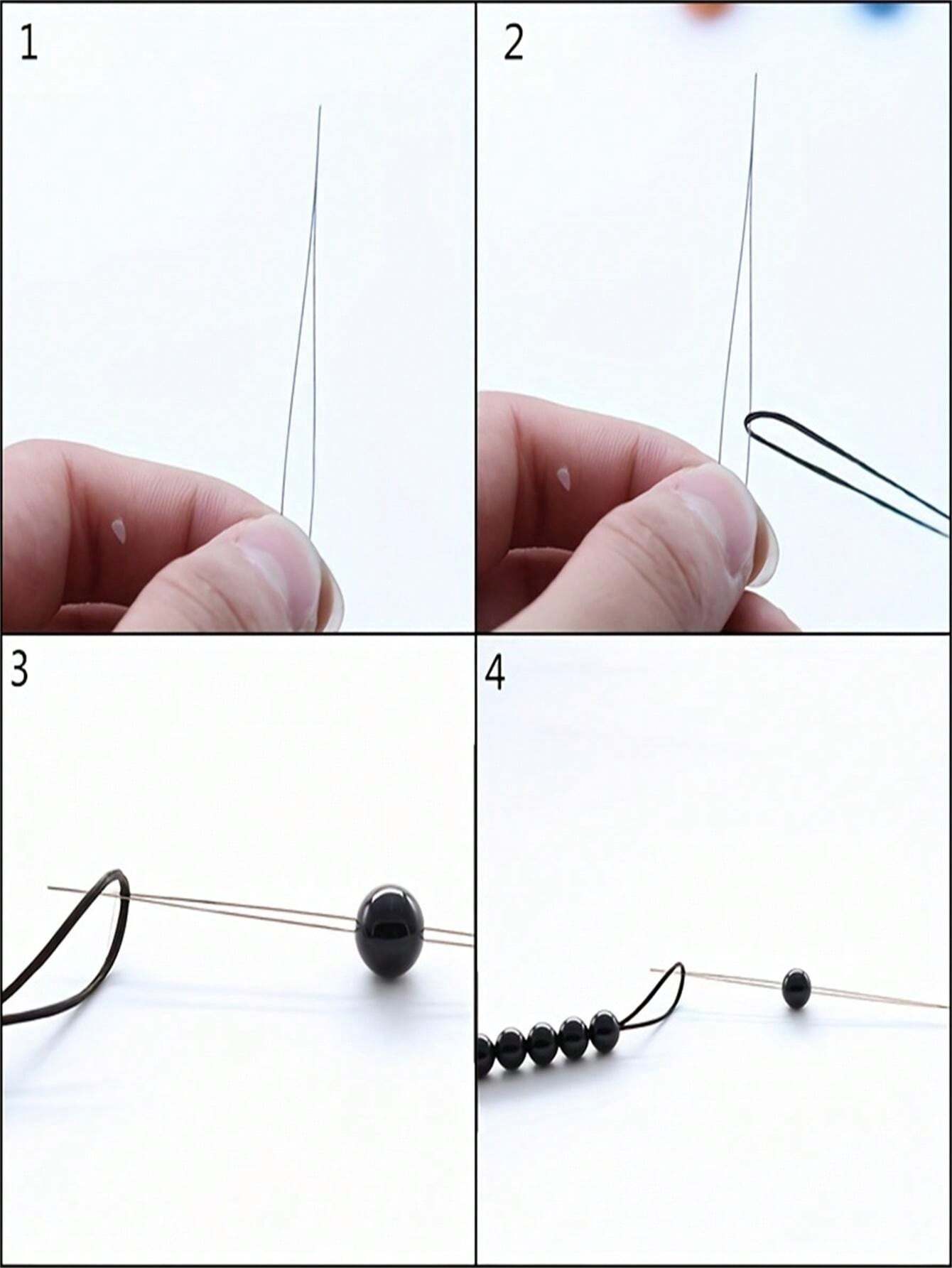 Lot De 30 Aiguilles à Perles 6 Tailles - Aiguilles à Gros Châs Avec Bouteille De Rangement Pour Bijoux, Bracelets Et Artisanat