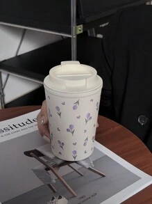 1 件紫色郁金香系列双层不锈钢真空隔热水瓶、咖啡杯、旅行杯、健身房杯、户外运动杯，350 毫升/11.8 盎司，适合返校 - 彩色 - 查看 8