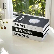 3 Peças Conjunto de Livros Decorativos Artificiais Dobráveis, Decoração Doméstica Minimalista de Livros Falsos