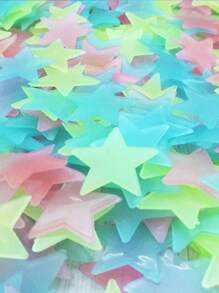 100pcs Colorful Plastic Stars Glow In The Dark Stickers For Home Decor Baby Kids Room Star 3cm - Multicolor - View 4