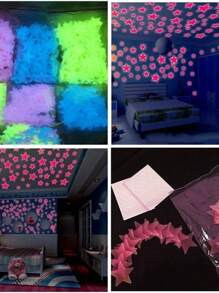100pcs Colorful Plastic Stars Glow In The Dark Stickers For Home Decor Baby Kids Room Star 3cm - Multicolor - View 5