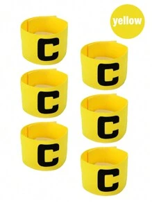 6 piezas brazaletes elásticos de capitán de fútbol con diseño anti-caída