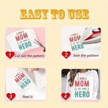 1/2/3 件圣诞快乐，妈妈克劳斯热漆贴纸 - 非常适合 DIY T 恤、牛仔裤和背包 - 可清洗且耐用 - 彩色 - 查看 7