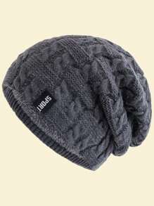 JZML 1 件男女通用运动字母刺绣保暖针织帽万圣节秋季服装