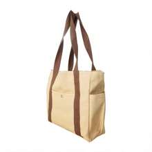 1pc Large Capacity Canvas Solid Letter Tote Bag Versatile Handbag For Commuter Work Student Class Underarm Women's Bag Shopping Bag