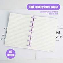 1 套优雅紫色笔记本套装，优质防水封面，柔和色调纸张，日本出口级品质 - 紫色 - 查看 4