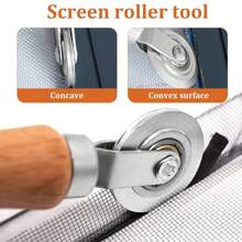 窗户纱窗修理套件 - 炭灰玻璃纤维网、卷帘工具、挂钩、切割器，适用于门窗 - 彩色 - 查看 2