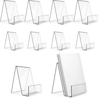 2pcs/6pcs Acrylic Book Stands - Crystal-Clear, Sleek Contemporary Display Holders For Showcasing Books, Magazines, Menus, Picture Albums - Perfect For Home, Office, Or Commercial Use