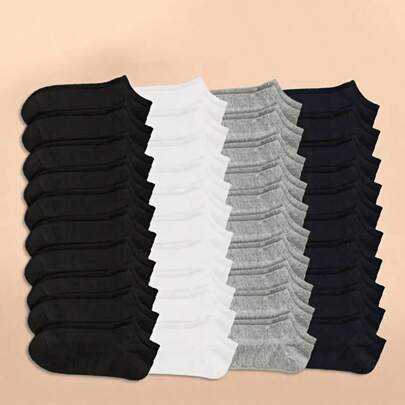 1/5/10/15/20/25/40 双基本款短袜，柔软轻便百搭低帮短袜，柔软舒适，吸湿排汗，松紧口，适合居家、办公室、户外，可全年穿着，适合健身房