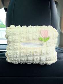 1pc Car Puff Tissue Box Car Armrest Box Sunshade Panel Seat Hanging Drawstring Box Car Interior Supplies - one-size - View 8