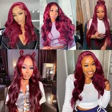 Ginger Orange Lace Front Wigs Human Hair Pre Plucked Body Wave 13x4 Transparent HD Lace Frontal Wigs For Women Human Hair Glueless Colored Wigs 350# Brazilian Remy Human Hair Wig
