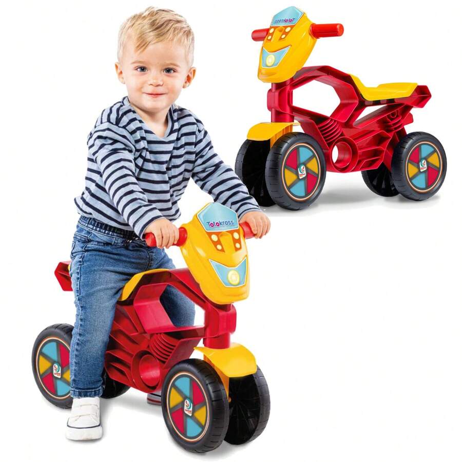 Balance Bike Motorcycle No Pedal Tricycle 4 Wheels Walker Totokross - 紅色 - 查看 1