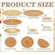 7 Styles Boho Wall Decor, Rattan Flower Wall Basket Decor, Diameter From 13.8" To 3.1" Seagrass Rattan Wicker Wall Decor Round Handmade Hanging Rustic Flat Elegant Wall Art For Farmhouse Living Rooms Handmade Hanging Rustic Flat Elegant Wall Art For Farmhouse Living Rooms Bedrooms Display Table Settings Kitchen Home, Home Decor, Room Decor, Wall Decor Gifts Birthday Graduation