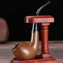 Pipes à tabac, pipe à fumer en résine ABS polie classique, pipe à cigarette en bois rétro de travail exquis et  pour une meilleure expérience de fumage (1 pièce)