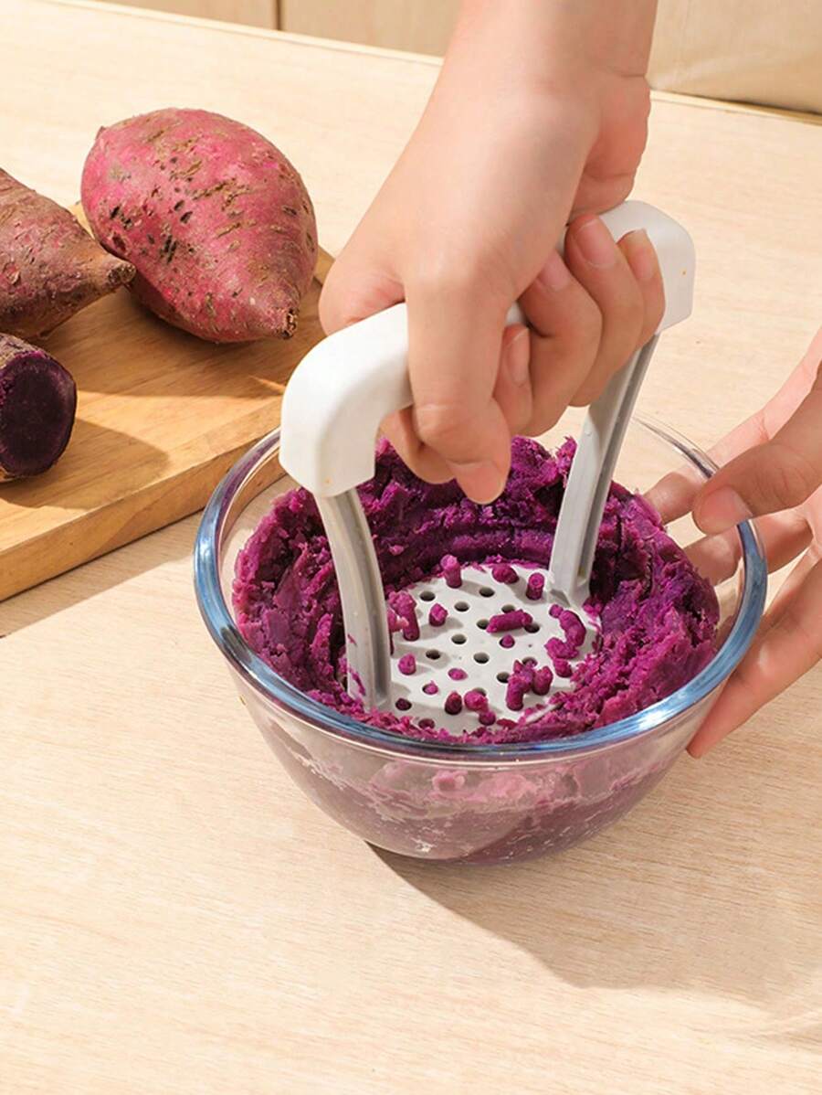 1pc Potato Masher With Handle - Manual Fruit And Vegetable Crusher, Potato Smasher Kitchen Utensil, Garlic Press, Kitchenget
