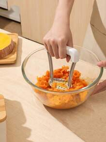 1pc Potato Masher With Handle - Manual Fruit And Vegetable Crusher, Potato Smasher Kitchen Utensil, Garlic Press, Kitchenget - White - View 7