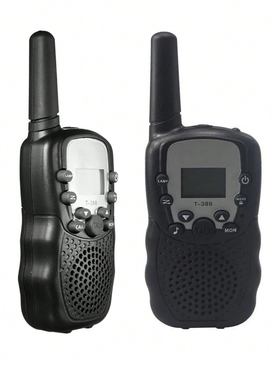 2pcs T388 Handheld Walkie Talkies Portable Multi-Channel Wireless Radios With Wireless Communication Function - Black - View 1